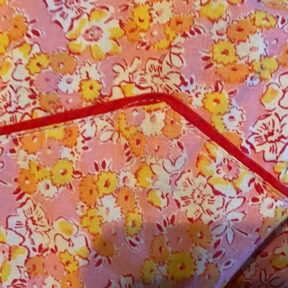 Vintage Pink Orange Floral Dress Handmade.Feminine Summer Romantic Poetcore - Picture 10 of 12
